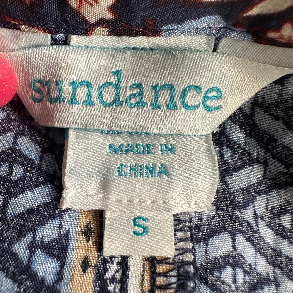 Sundance Floral Simona Dress Tunic Crochet Blue S Boho Prairie Cottage Core - Picture 10 of 14